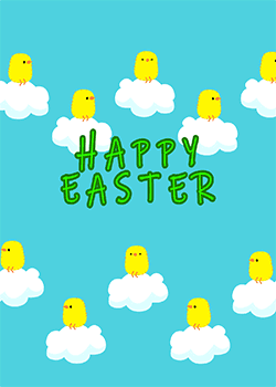 Easter Chicks on Clouds
