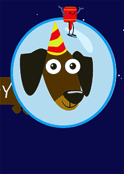 Space Sausage Dog Birthday