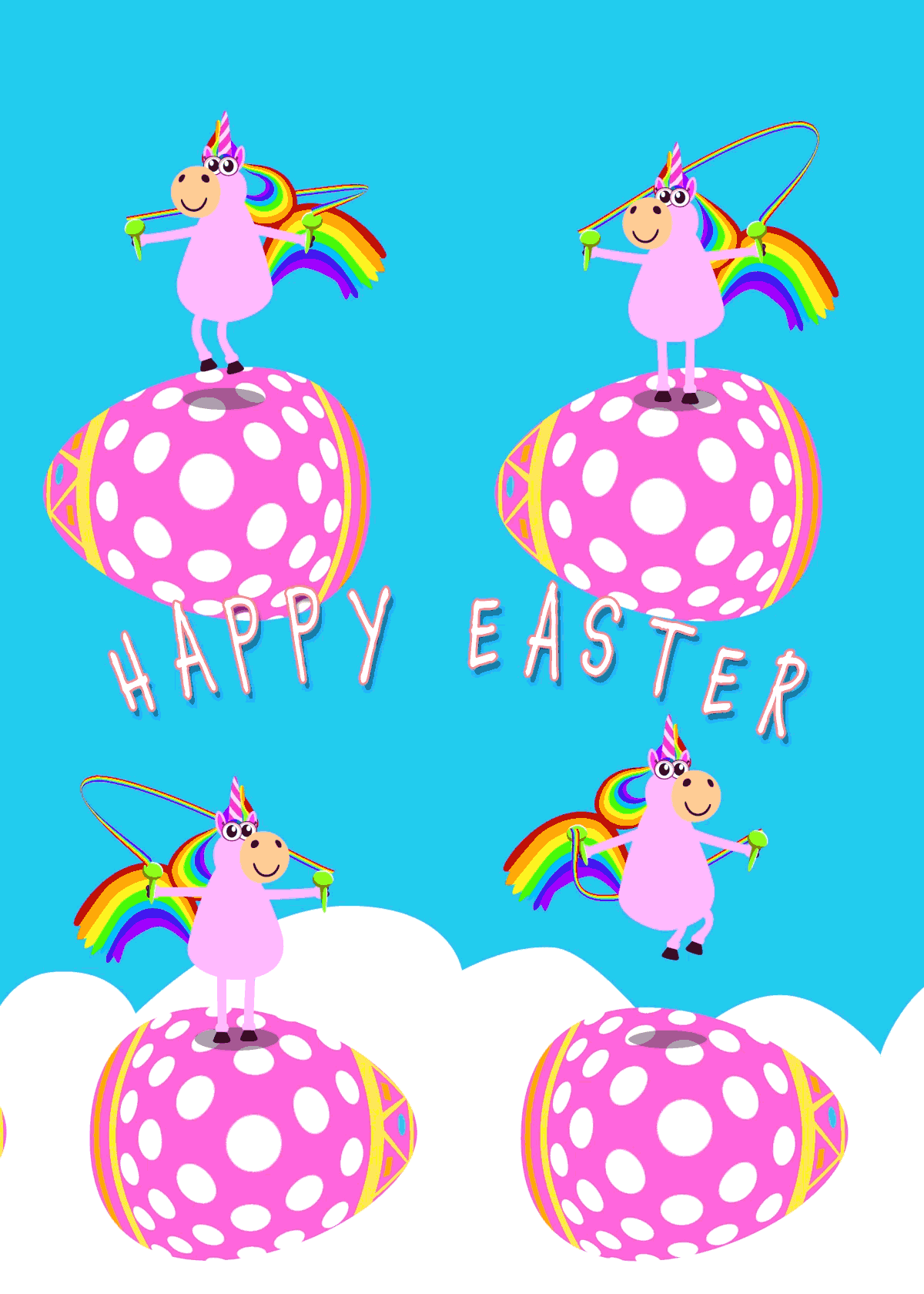 Skipping Unicorns in Easter